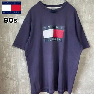 希少❗️90sヴィンテージ　オールドトミー　ビッグロゴ　ネイビー紺色　Tシャツ