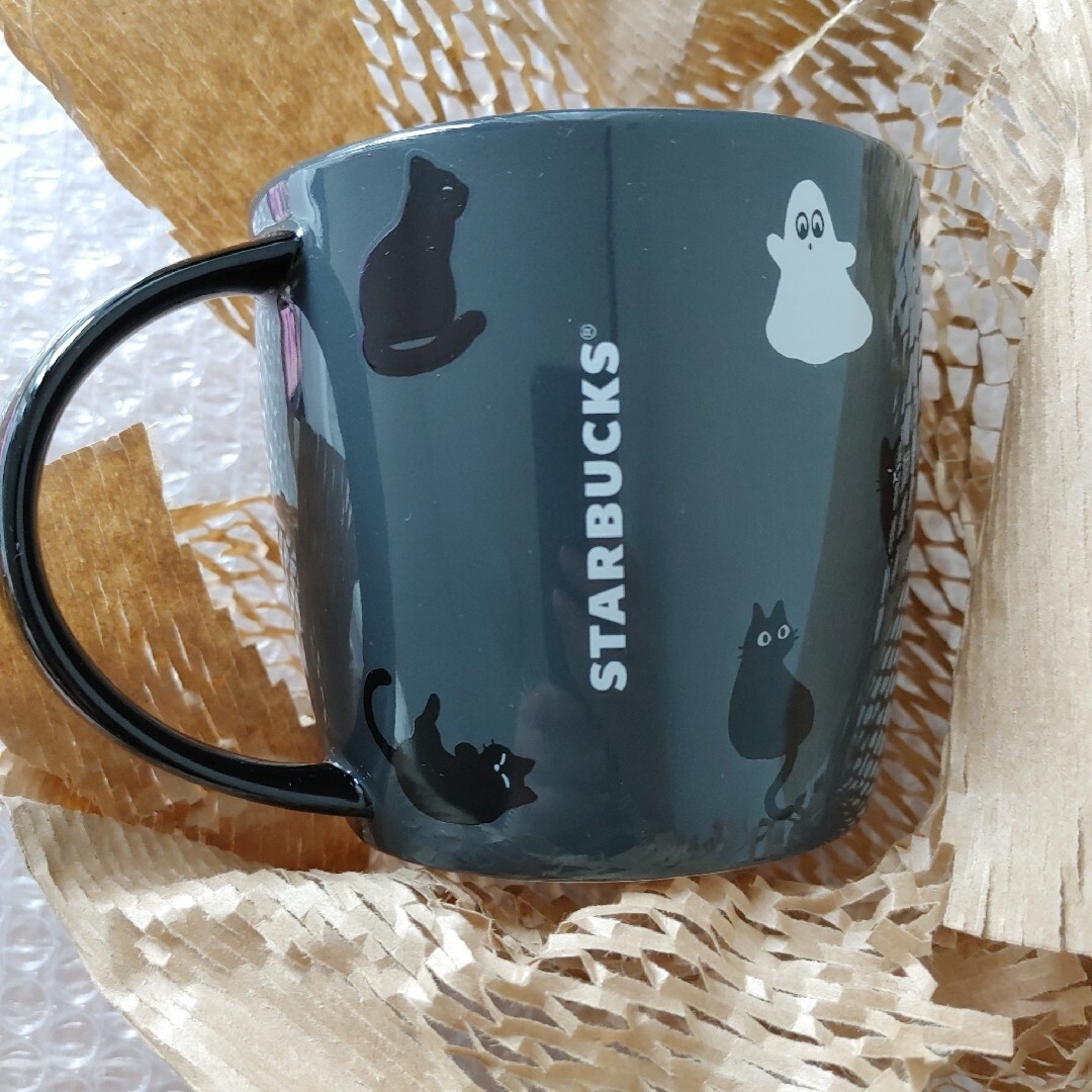 新品未使用★Starbucks Coffee★ハロウィンマグカップ黒猫＆ゴースト