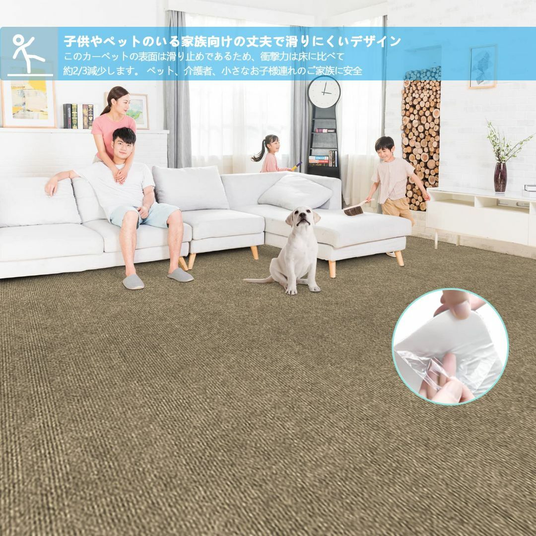 【色: ブラウン】廊下 カーペット 廊下敷き 60×600cm 厚さ4 mm B