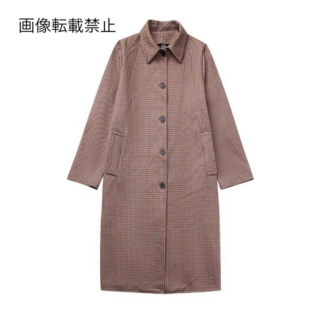 10月新作12480◆vintage レトロ 柄 ステンカラーコート