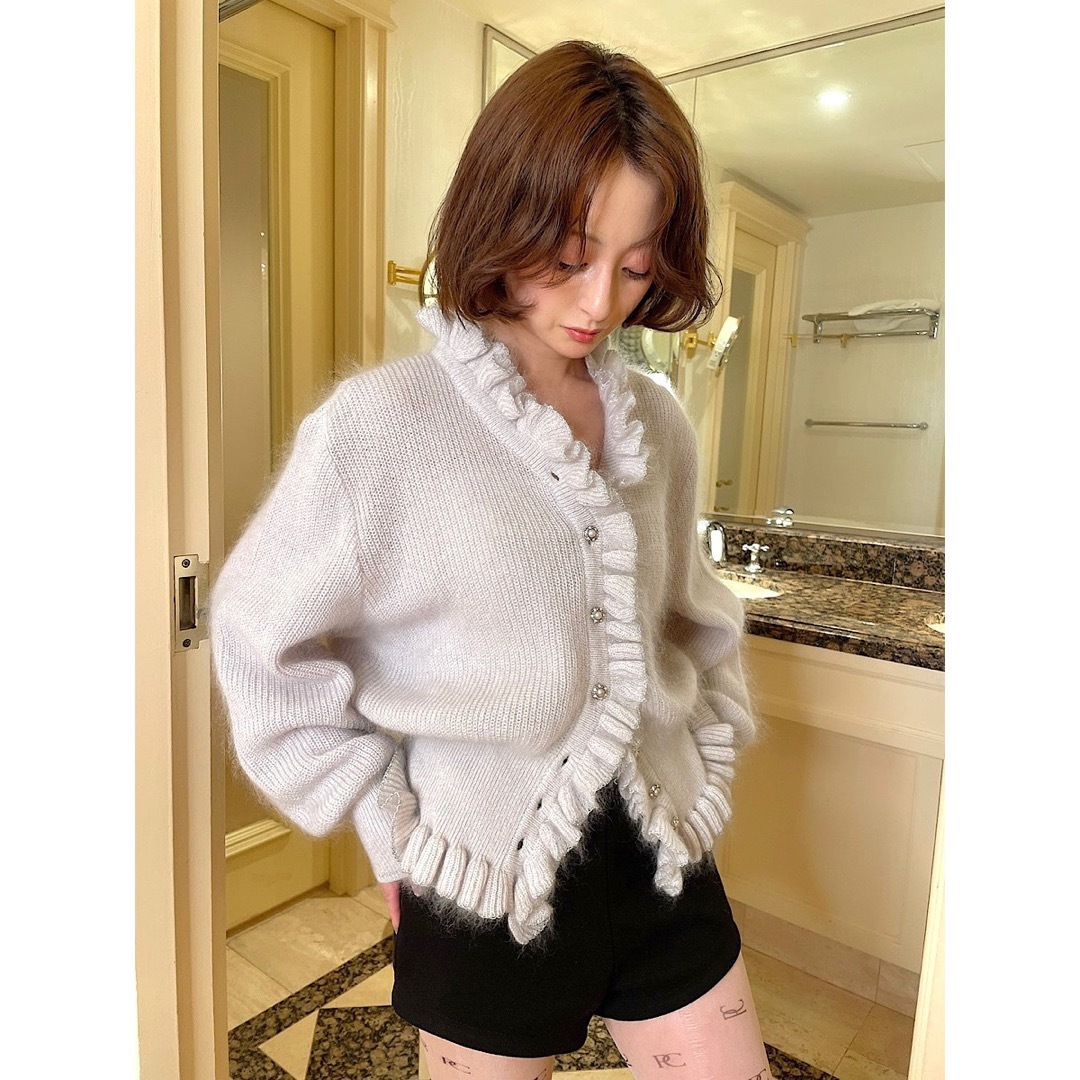Her lip to   vintage ice gray frill knit cardiganの通販 by moco's