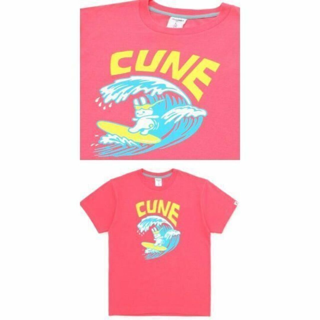 cune保留新品 cune キューン うさぎ サーフィン　Tシャツ XL 紅しょうが