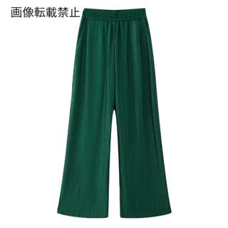 🤎10月新作🎻12495◆green プリーツ ロングパンツ ワイドパンツ (カジュアルパンツ)