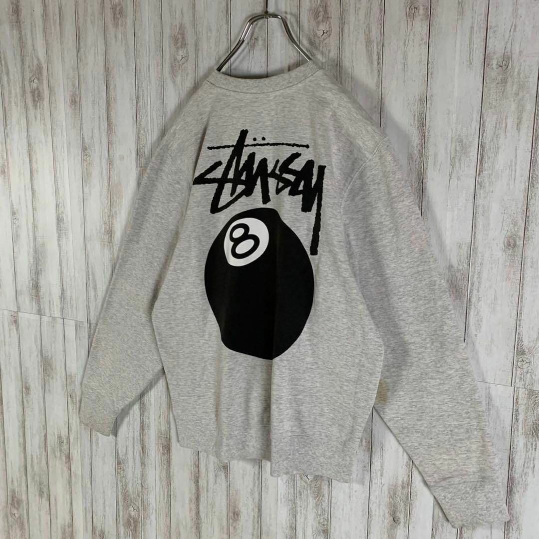 ステューシー⭐Lサイズ⭐スウェットトレーナー⭐8BALL STUSSY⭐グレー