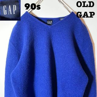 ギャップ(GAP)の【USA古着】90sOLDGAPオールドギャップ VINTAGE青ニット超美品(ニット/セーター)