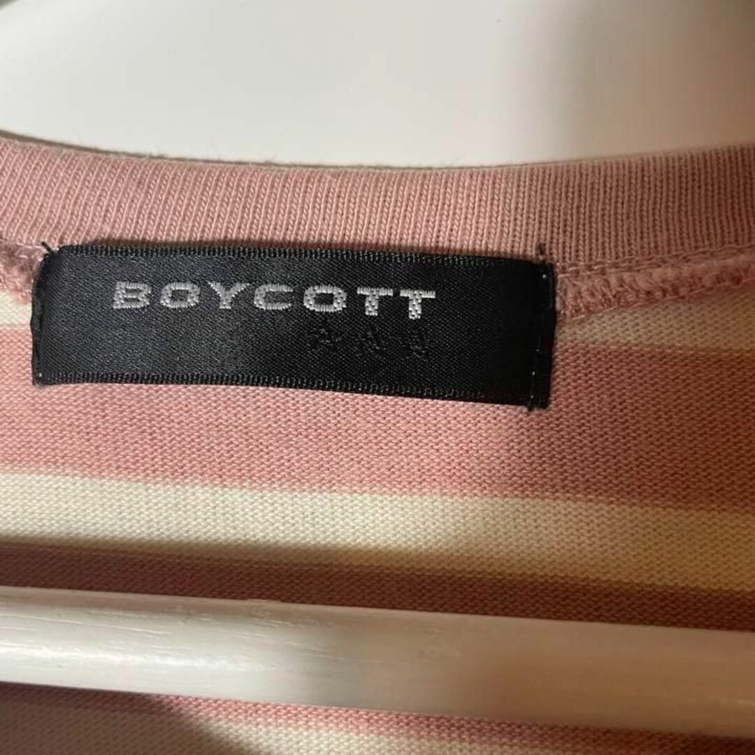 【BOYCOTT】boycottボイコットピンクカットソーボーダー美品！高品質 5