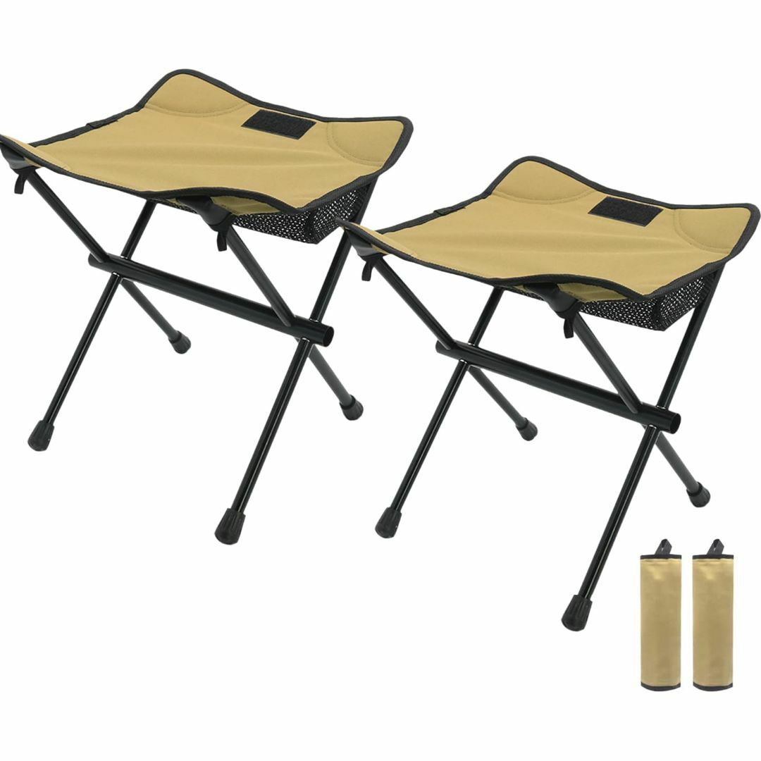【色: カーキ】2アウトドアチェア 折りたたみ椅子 キャンプイス 3way使用