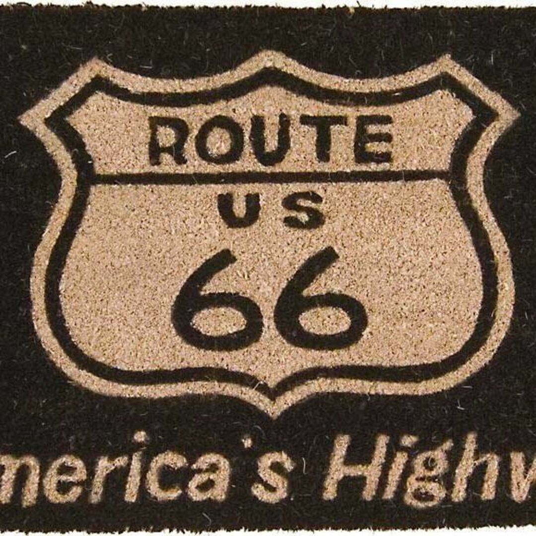 【色: Route 66 Black】秋月貿易 屋外用ドアマット Route 6