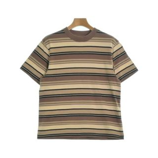 ビームスボーイ(BEAMS BOY)のBEAMS BOY Tシャツ・カットソー -(L位) 茶xベージュ(ボーダー) 【古着】【中古】(カットソー(半袖/袖なし))