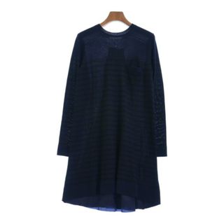 サカイラック(sacai luck)のsacai luck ニット・セーター 2(M位) 紺x黒(ボーダー) 【古着】【中古】(ニット/セーター)