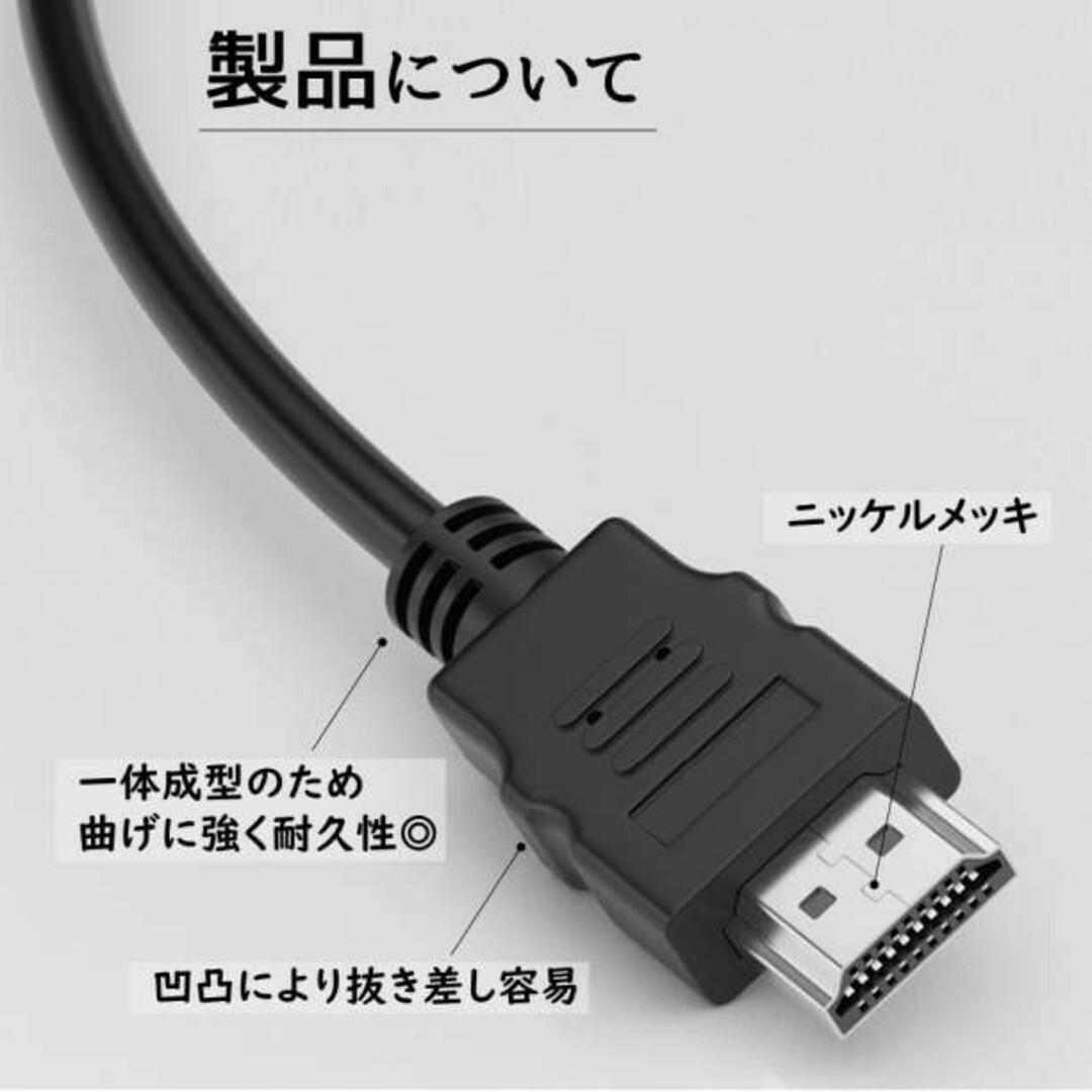 HDMI ケーブル 1.5m ver1.4 フルHD対応 ハイスピード ブラック スマホ/家電/カメラのテレビ/映像機器(映像用ケーブル)の商品写真