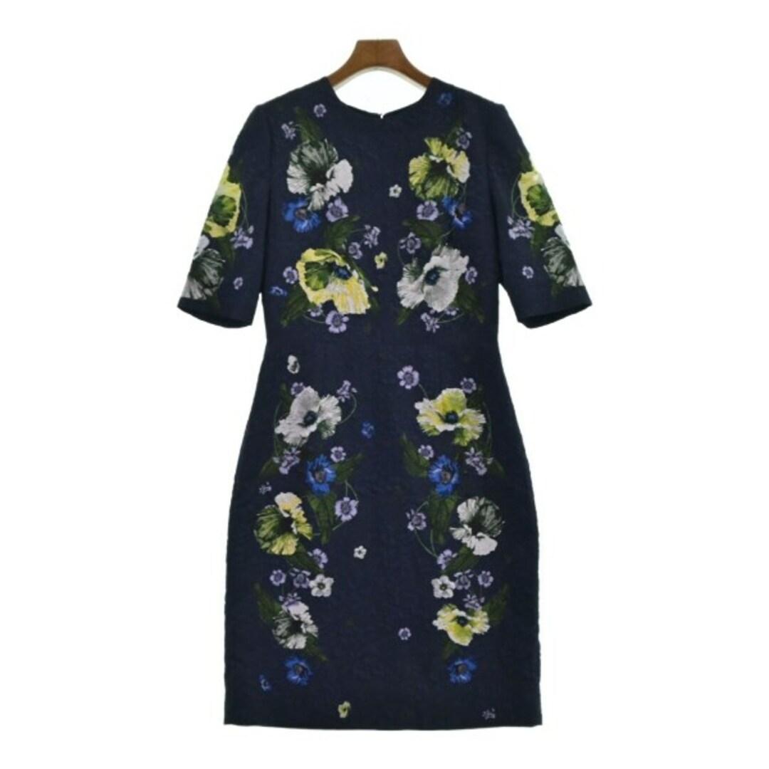 売れてます Erdem アーデム ワンピース 38(M位) 紺x黄x紫等(花柄