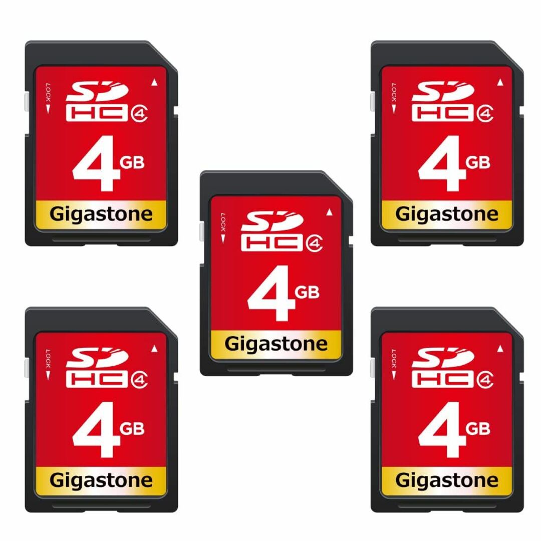 【色:SD4GB5-Pack】Gigastone 4GB SDカード 5枚セット