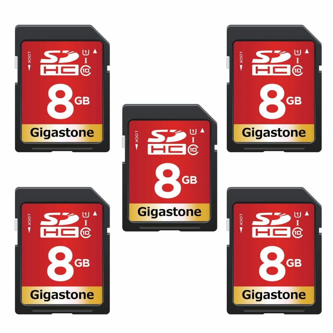 【色:SDHC8GB5枚セット】Gigastone 8GB 5枚パック SDカー