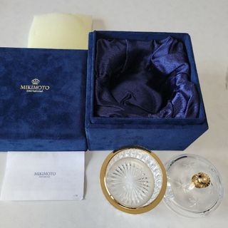 ミキモト(MIKIMOTO)の【美品】MIKIMOTO　パールつきクリスタルガラス容器【ミキモトケースつき】(容器)