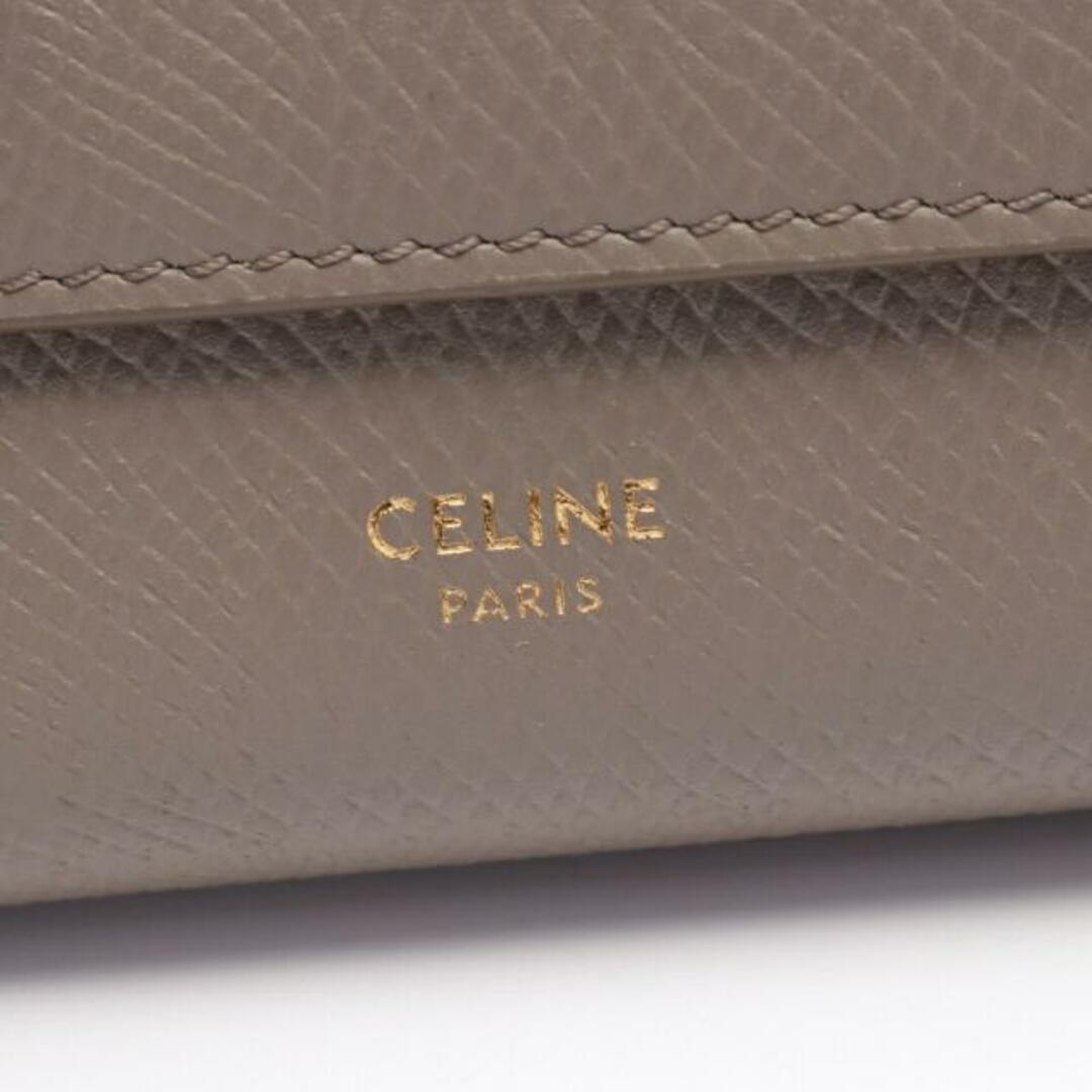 celine(セリーヌ)のスモール トリフォールドウォレット 三つ折り財布 レザー グレー レディースのファッション小物(財布)の商品写真