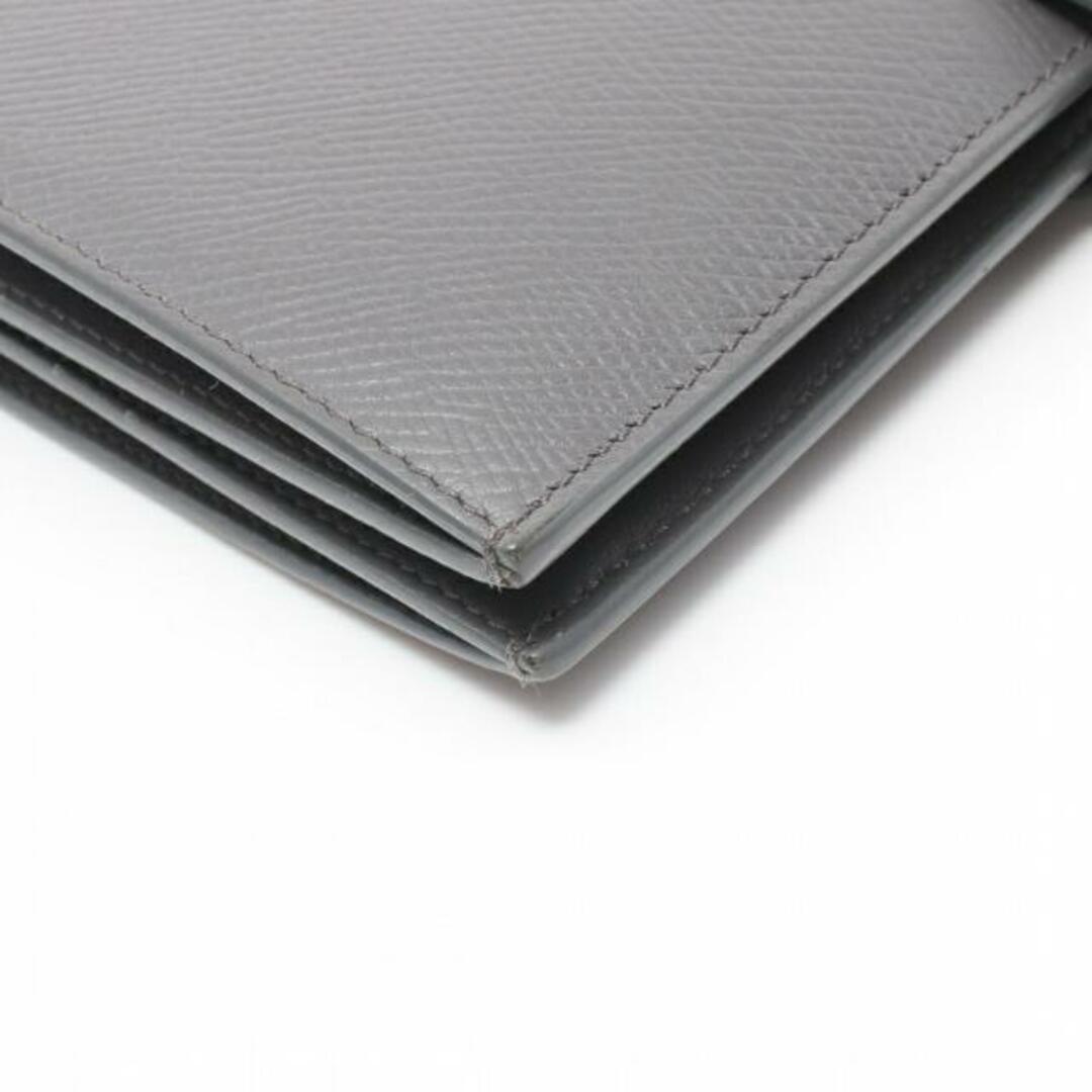 celine - ラージ ストラップ ウォレット 二つ折り長財布 レザー グレー