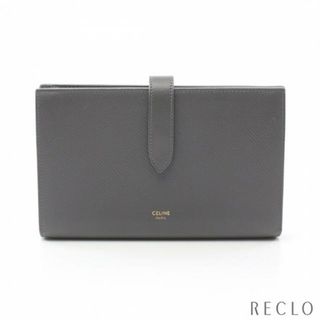 セリーヌ(celine)のラージ ストラップ ウォレット 二つ折り長財布 レザー グレー(財布)