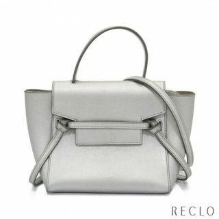 セリーヌ(celine)のBELT BAG NANO ベルトバッグ ナノ ハンドバッグ レザー シルバー 2WAY(ハンドバッグ)