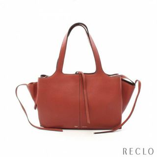 セリーヌ(celine)のトリフォルド ミディアム ハンドバッグ トートバッグ レザー レッドブラウン(トートバッグ)