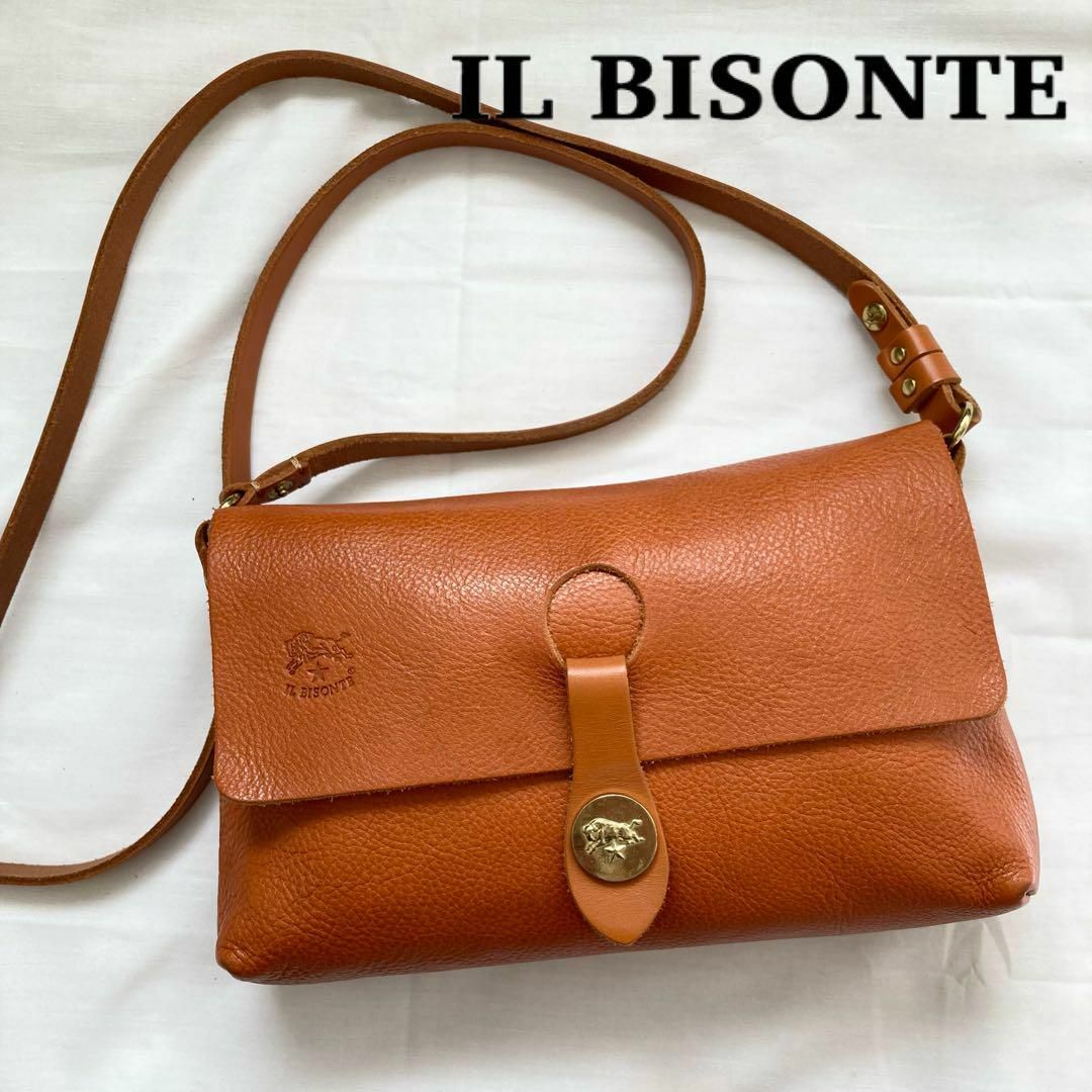 IL BISONTE(イルビゾンテ)の✨2way✨ 美品　イルビゾンテ　ショルダーバッグ　レザー　ブラウン　刻印メタル レディースのバッグ(ショルダーバッグ)の商品写真