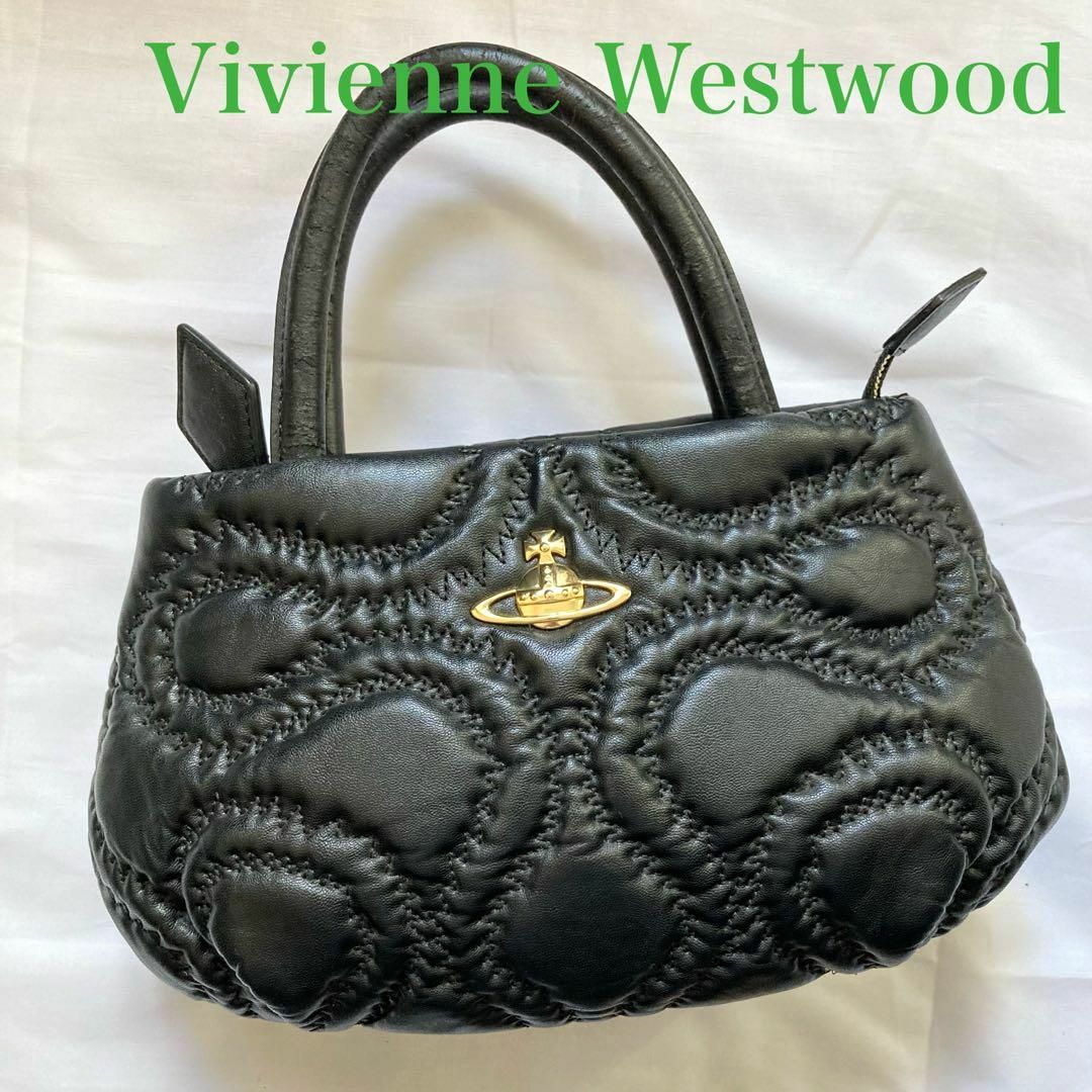 ✨高級感✨Vivienne Westwood ハンドバッグ　ブラック　黒　オーブ