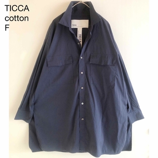ティッカ(TICCA)の406ティッカTICCAコットンストライプボックスシルエットシャツ青F日本製(シャツ/ブラウス(長袖/七分))