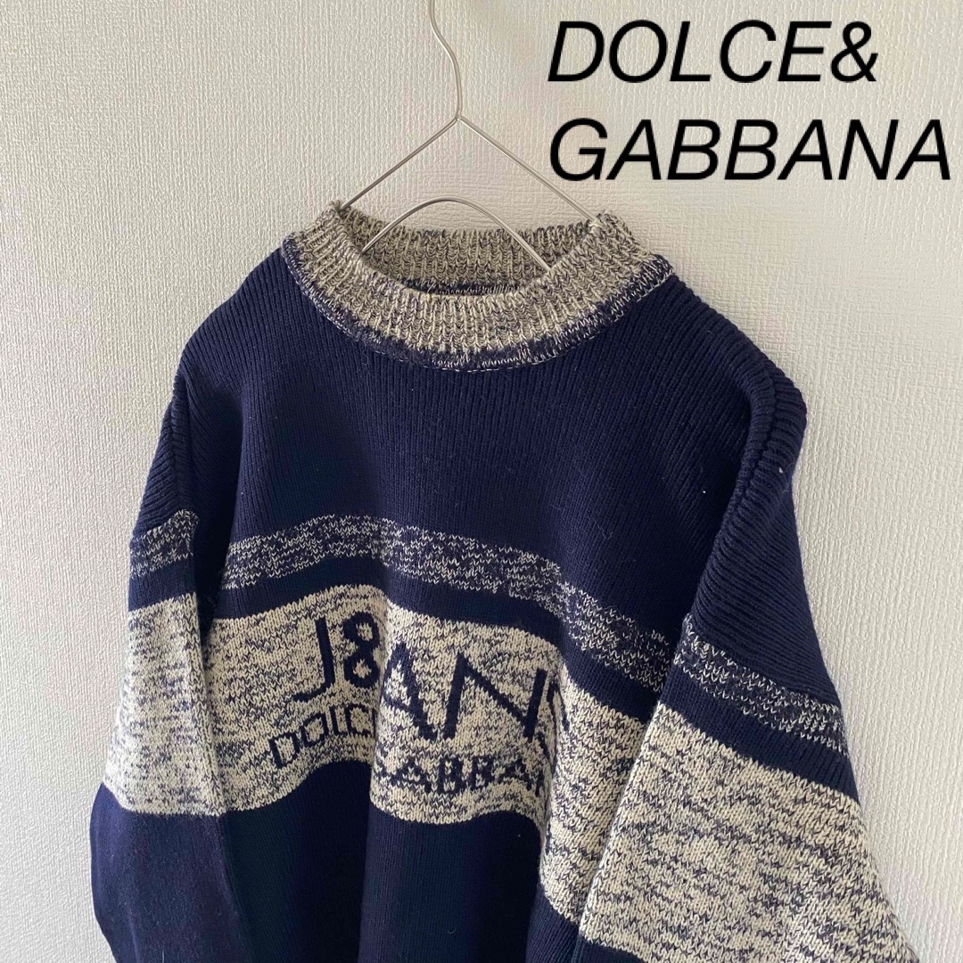 DOLCE&GABBANAドルチェアンドガッパーナニットセーター長袖ネイビー