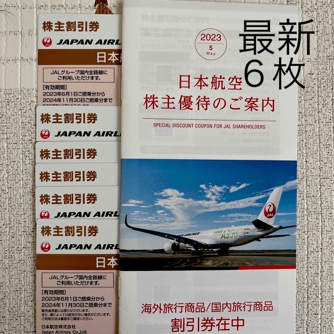 JAL 株主優待　割引券　６枚＋旅行商品割引券