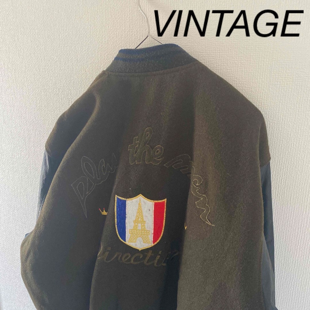 【DeadStock】Vintageビンテージヴィンテージレザースタジャンml