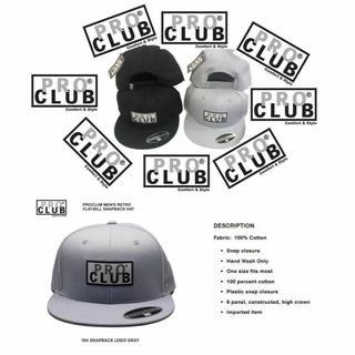 プロクラブ(PRO CLUB)のPROCLUB プロクラブ　スナップバックキャップ　グレー(キャップ)