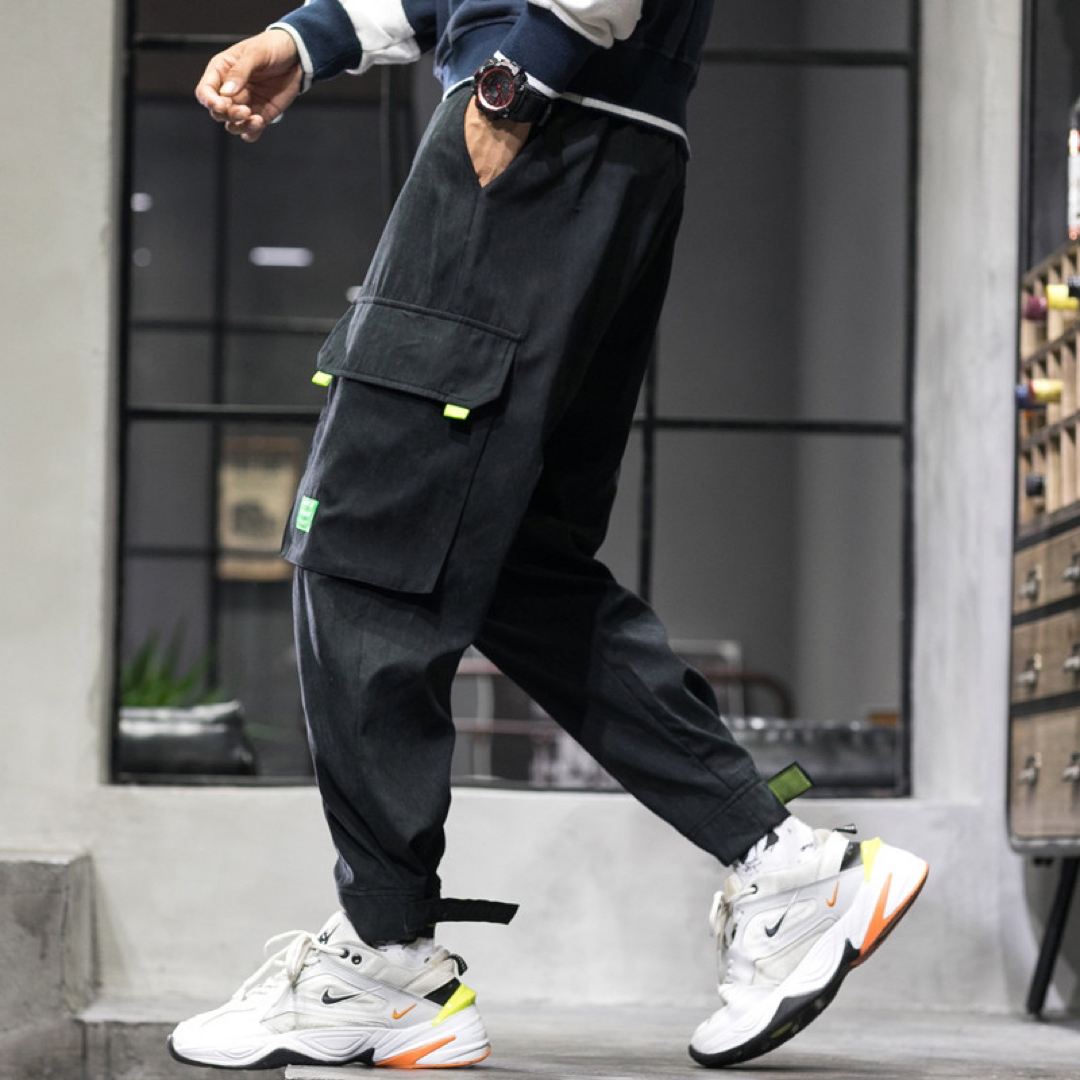 ワイド カーゴ テーパード パンツ 韓国 ストリート メンズ ボトムス ゆったり | フリマアプリ ラクマ