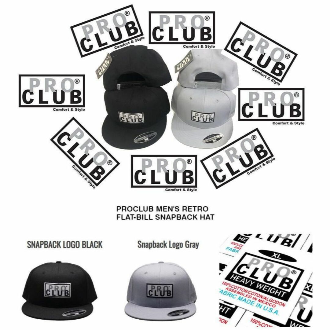 PRO CLUB(プロクラブ)のPROCLUB プロクラブ　スナップバックキャップ　ブラック メンズの帽子(キャップ)の商品写真