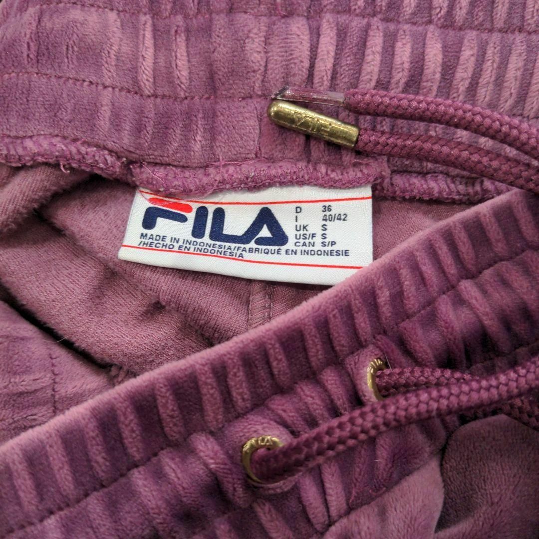 FILA(フィラ)のFILA フィラ ベロア テーパード サイドライン パンツ パープル S スボン メンズのパンツ(その他)の商品写真