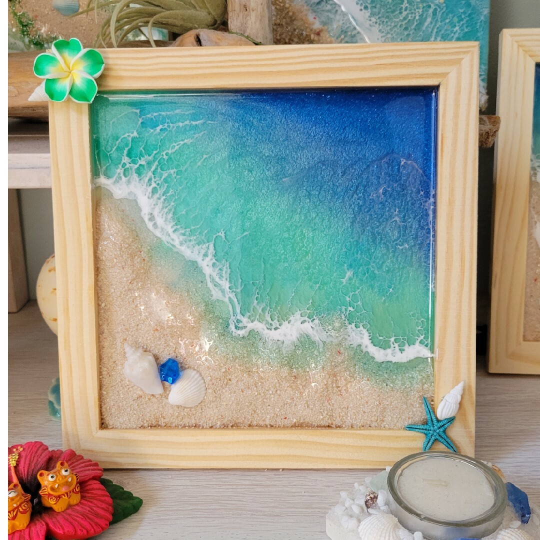 海を感じるインテリア　小さな海　箱海 ハンドメイドのインテリア/家具(アート/写真)の商品写真