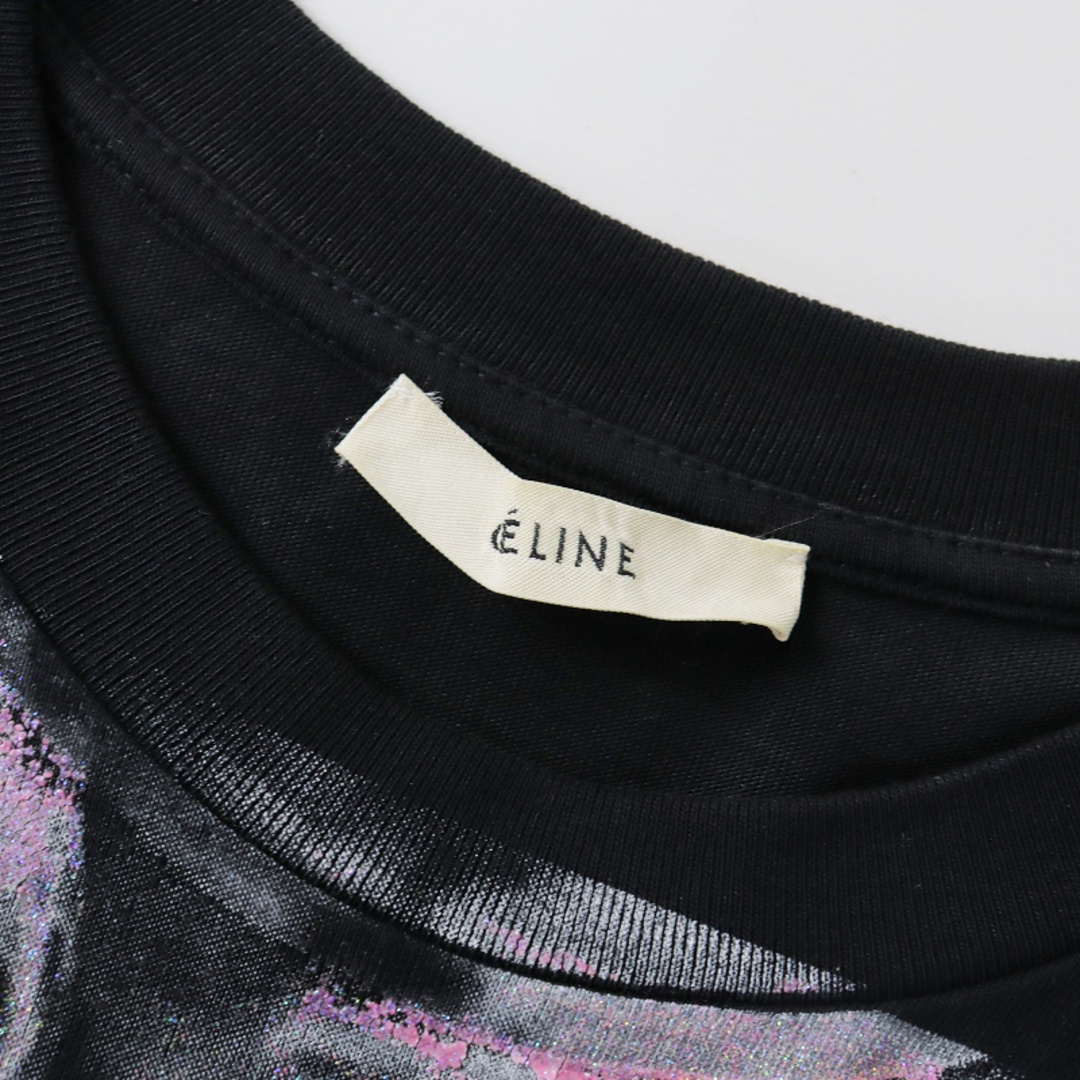 セリーヌ CELINE フィービー期 ラメプリント フォトプリント 半袖Tシャツ M /ブラック 黒 トップス カットソー TEE【2400013550239】 9