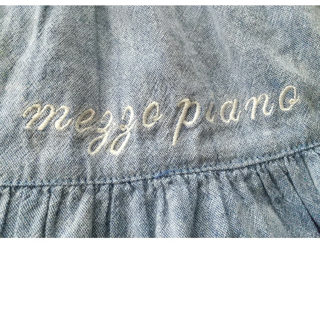 mezzo piano(メゾピアノ)のメゾピアノ デニムワンピース ピンクスカートセット キッズ/ベビー/マタニティのキッズ服女の子用(90cm~)(ワンピース)の商品写真