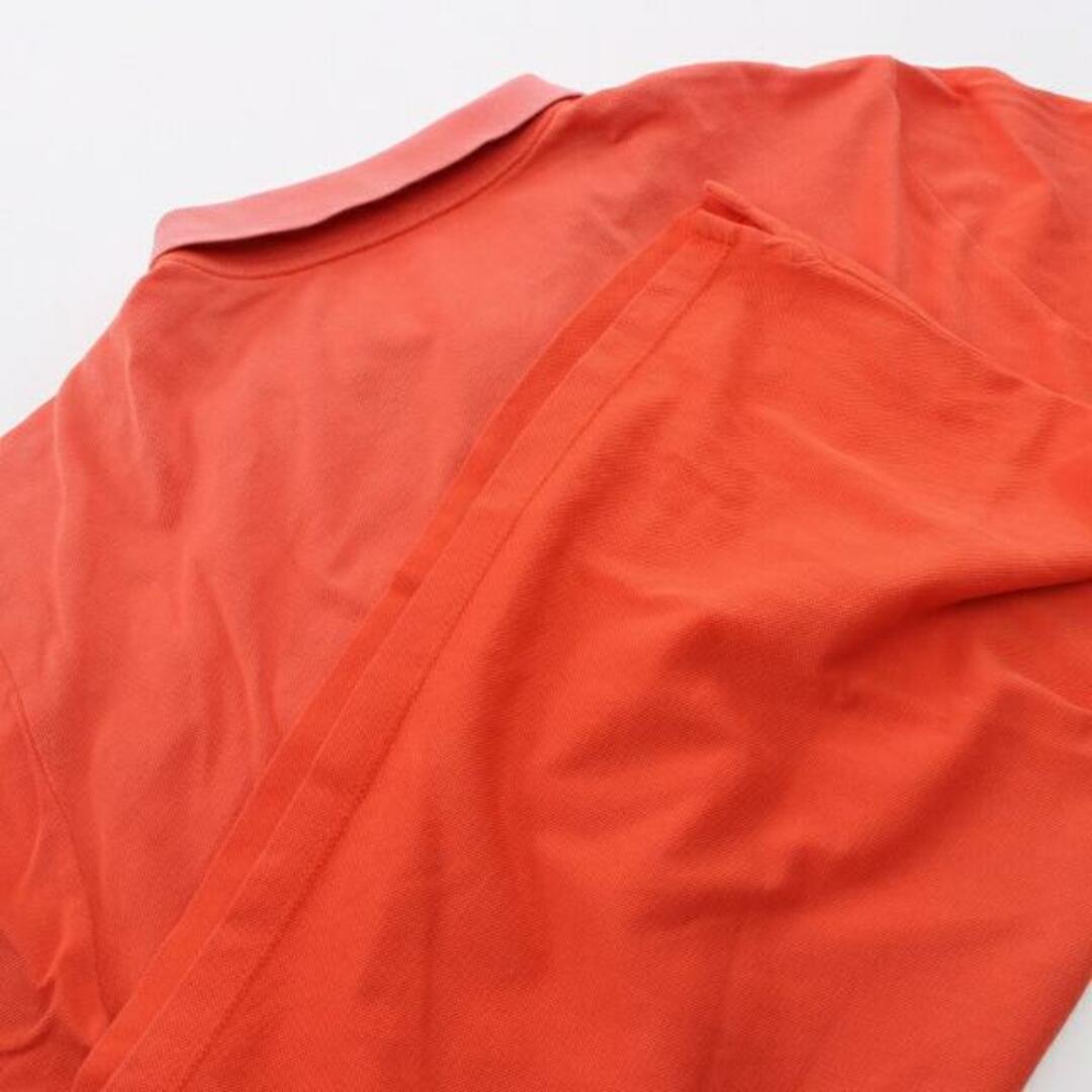 ポロシャツ コットン コーラルオレンジ ロゴ