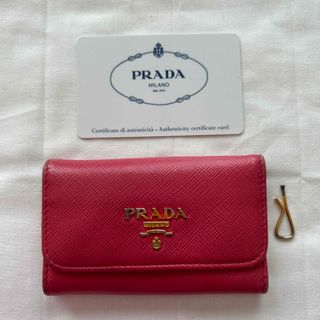 プラダ(PRADA)のPRADA サフィアーノ 6連 キーケース ピンク(キーケース)