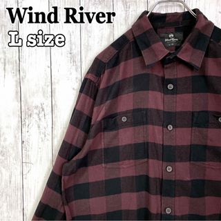 Wind River フランネルシャツ ブロックチェック 秋冬 長袖 海外古着(シャツ)