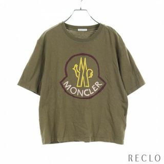 モンクレール(MONCLER)の Tシャツ クルーネック 半袖 ロゴプリント コットン カーキグリーン(カットソー(半袖/袖なし))