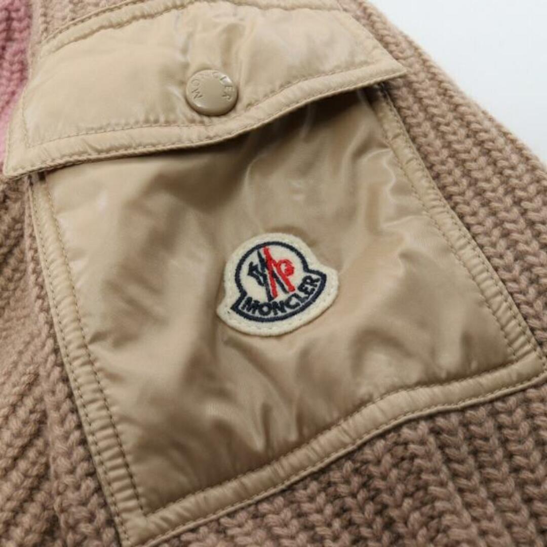 MONCLER(モンクレール)の ニット タートルネック ウール カシミヤ ピンク ベージュ リブ編み バイカラー レディースのトップス(ニット/セーター)の商品写真