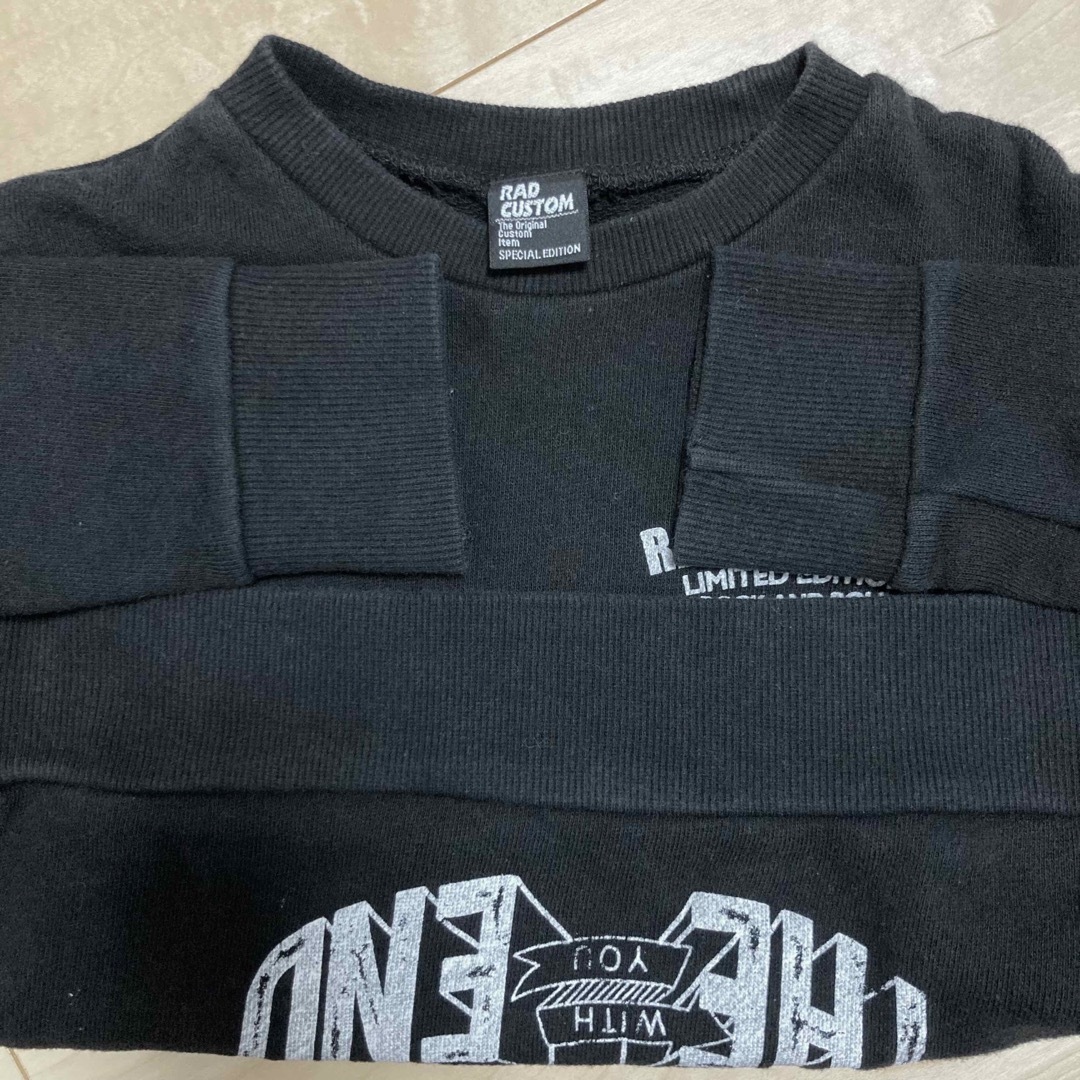 RAD CUSTOM(ラッドカスタム)のRAD CUSTOM  トレーナー  黒　110cm キッズ/ベビー/マタニティのキッズ服男の子用(90cm~)(Tシャツ/カットソー)の商品写真