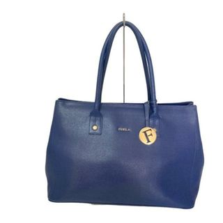 ☆美品 FURLA トートバッグ カレッジ レザー イタリア製 ネイビー-