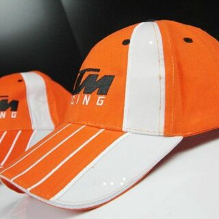 【KTM Racing POWER WEAR】オレンジ&白ライン キャップ(その他)
