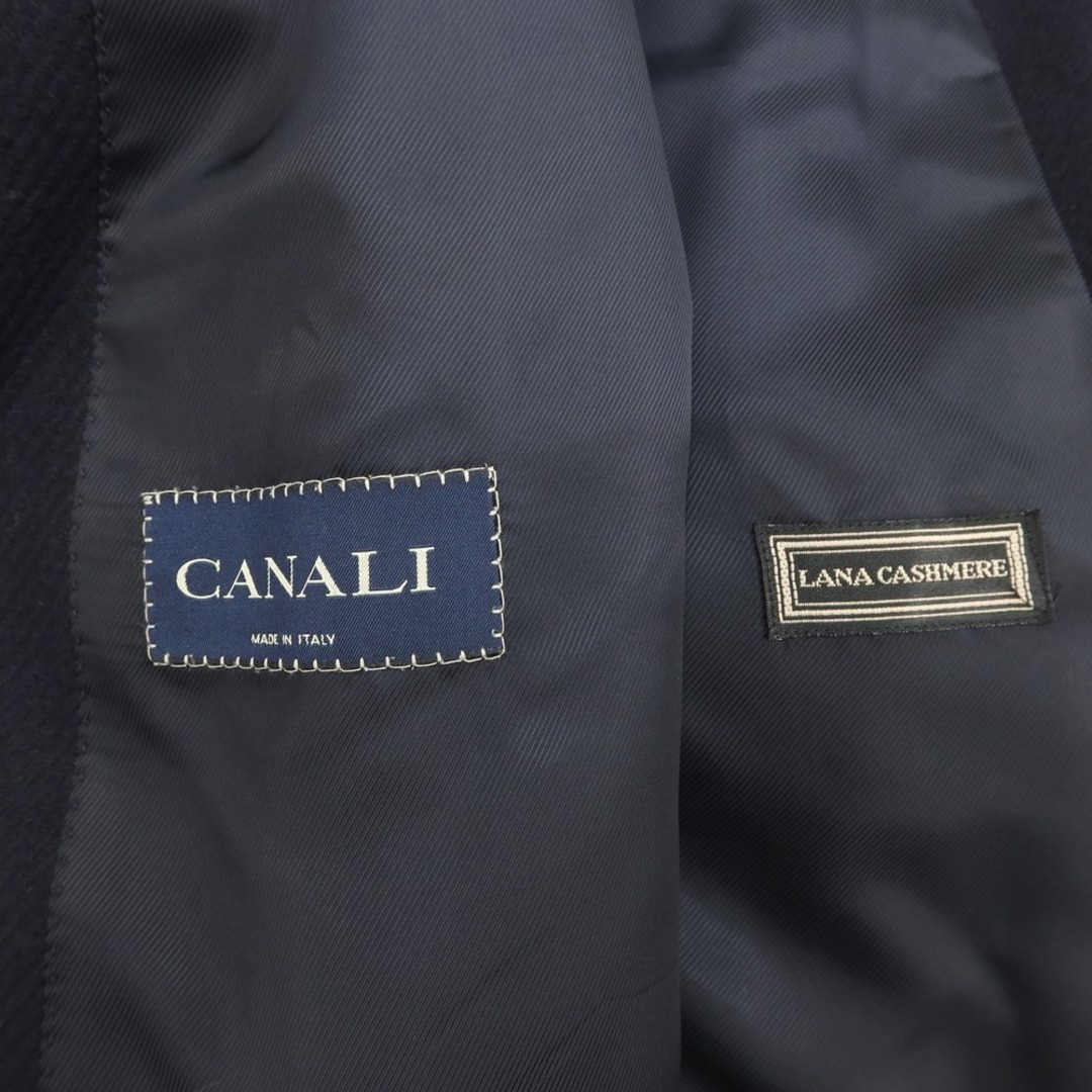 【中古】カナーリ CANALI ウールカシミヤ ステンカラーコート ネイビー【サイズ50】【メンズ】 メンズのジャケット/アウター(ステンカラーコート)の商品写真