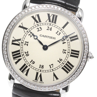 カルティエ(Cartier)のカルティエ CARTIER WR000551 ロンドルイ K18WG ダイヤベゼル 手巻き メンズ _775810(腕時計(アナログ))