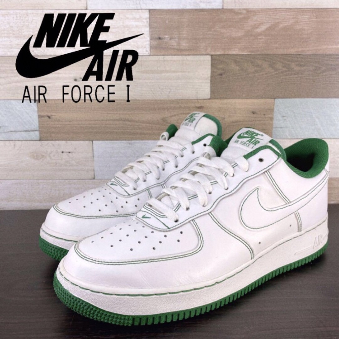 ナイキ NIKE CV1724 エアフォース1 ロー 27cm 白 グリーン緑