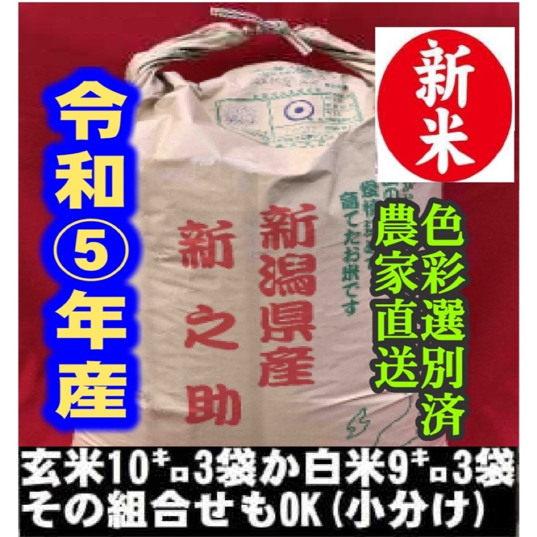 新米・令和5年産玄米新潟新之助　30kg（10kg×3）精米無料★農家直送13