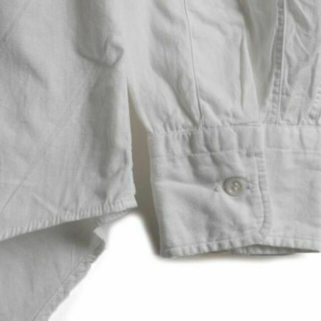 60s コットン 長袖 シャツ S 60年代 ビンテージ ドレスシャツ 無地 白